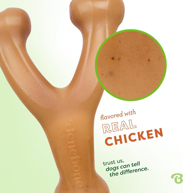 Benebone Wishbone Durable Dog Chew Toy for Aggressive Chewers, Real Chicken, Made in USA, Medium, for All Breed Sizes2