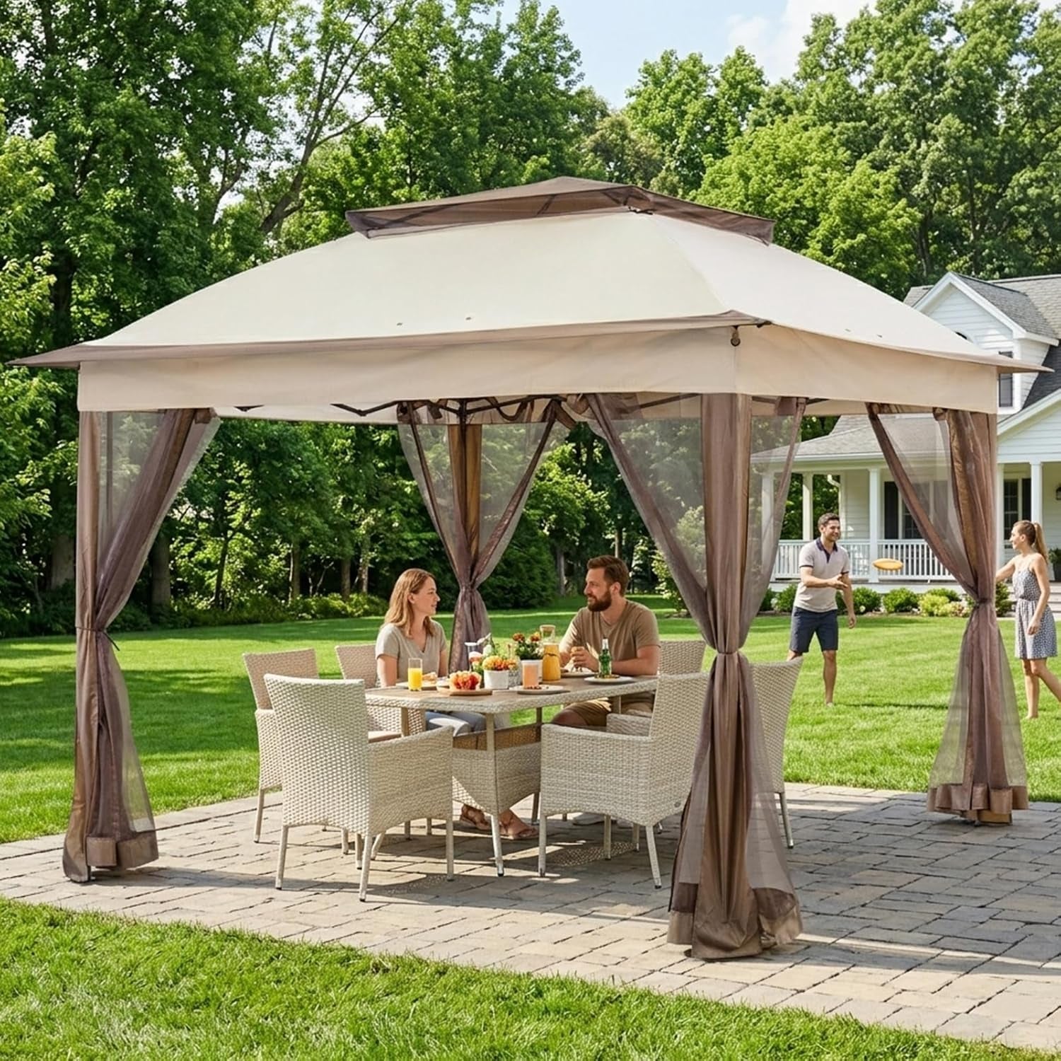 11x11-pop-up-gazebo-with-mesh-netting-instant-outdoor-canopy-tent-water-resistant-shelter-with-upf-50-uv-protection-121-sq-ft-coverage-beige