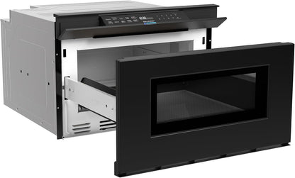 SMD2479MB Smart Microwave Drawer Oven with Easy Wave Open, 24-Inch, 1.2 Cubic Feet, 950 Watt, Concealed Glass Touch Control Panel, Compatible with Alexa Certified, Black23