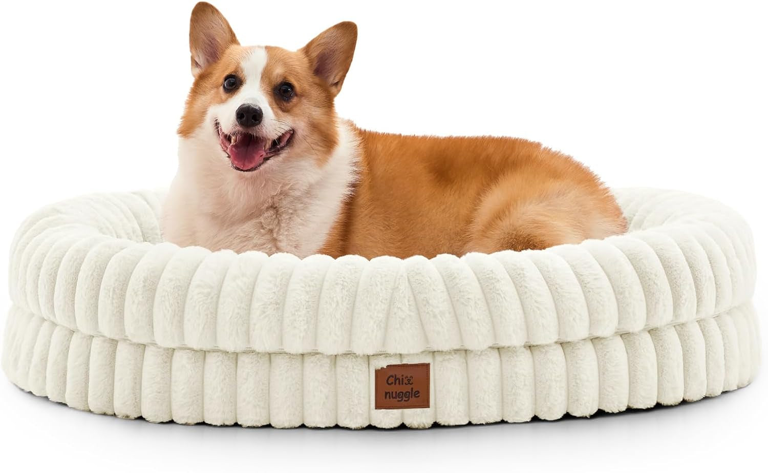 chixnuggle-orthopedic-dog-bed-washable-cover-faux-fur-bolster-pet-couch-waterproof-egg-crate-foam-non-slip-bottom-for-small-medium-dogs-dark-grey-30-24-7-dog-sofa-puppy-bed