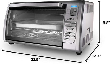 Black+Decker Countertop Convection Toaster Oven, 8 One-Touch Cooking Functions, Stainless Steel10
