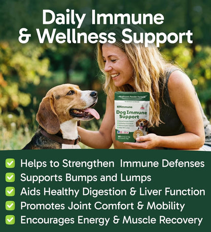 K9 Immune, All-Natural Mushroom Powder for Dogs for Immunity, Digestion, Joints, & Energy, Antioxidant-Rich & Usa-Made, Dog Immune Support with Turkey Tail Mushroom for Dogs, 30 Servings2