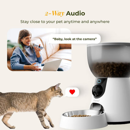 ARENTI Smart Automatic Cat Feeder and Water Fountain, 4L Pet Feeder Cat Food Dispenser with Camera, Dual Power, App Control, Live View & Night Vision, Meal Call, Hygienic Water Flow, Desiccant Bag5