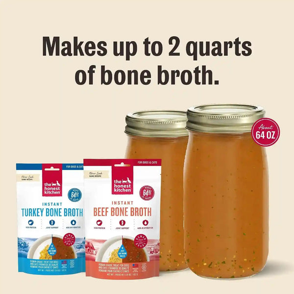 The Honest Kitchen Human Grade Daily Boosts Instant Beef Bone Broth with Turmeric for Dogs 3.6 Ounces5