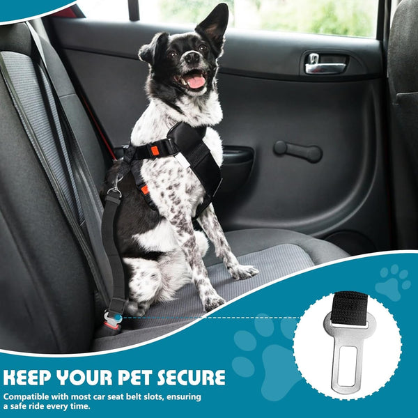 2 Pack Adjustable Dog Car Seat Belt, Heavy Duty Nylon Pet Safety Leash2