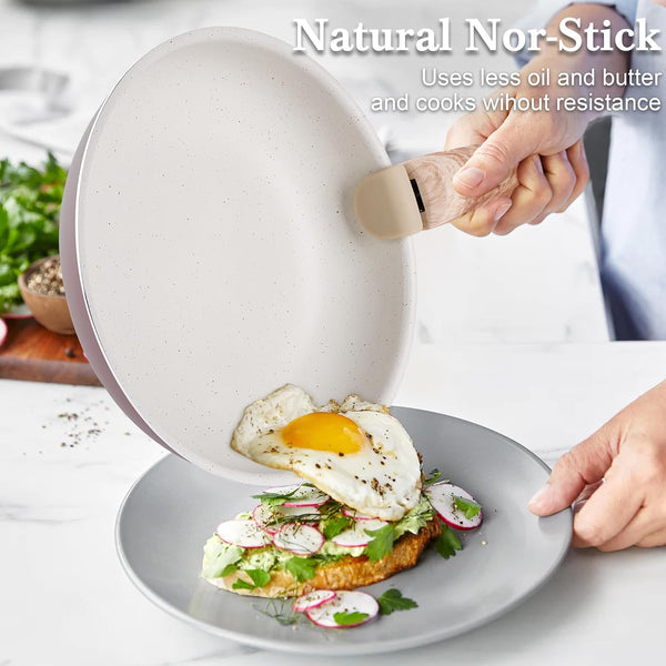 Pots and Pans Set Nonstick -  Kitchen Cookware Sets Detachable Handle Pot and Pan Set Removable Handle Camping Cooking Set, Oven Broiler Safe 550F Non Toxic Frying Pans for Cooking Pan Set Gift4