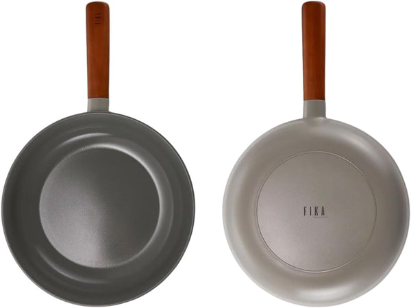 FIKA Nonstick 10-Inch Stir Fry Wok with Wood Handle, Healthy Cooking Induction Compatible Cookware for All Stovetops, Kitchen Essential Nonstick Ceramic Coating Skillet, Made in Korea ( 26Cm Wok )3