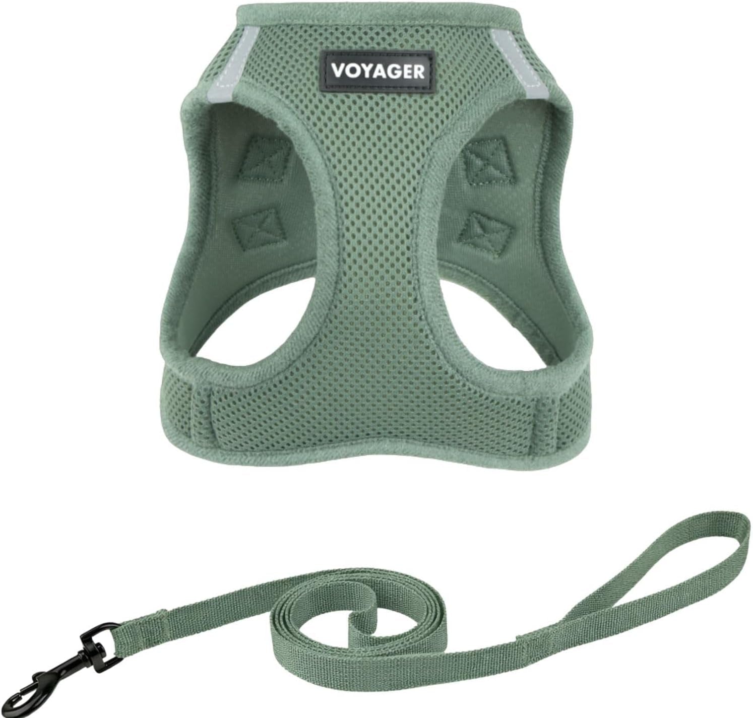 voyager-step-in-pet-harness-all-weather-mesh-adjustable-step-in-harness-for-cats-and-dogs-by-best-pet-supplies-307-set-moss-green-m
