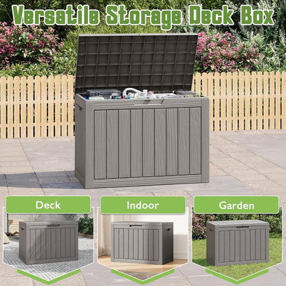 Outdoor Storage Waterproof Deck Box for Patio (45 Gallon, Grey) | Lockable outside Storage Boxes for Cushion, Resin Weatherproof Garden Storage Bin, Package Delivery Box4