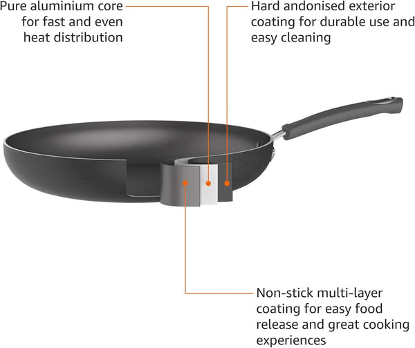 Non-Stick Cookware Set, Pots and Pans with Lids, Hard Anodized Aluminum, Dishwasher Safe, Oven Safe, Black, 12-Piece2