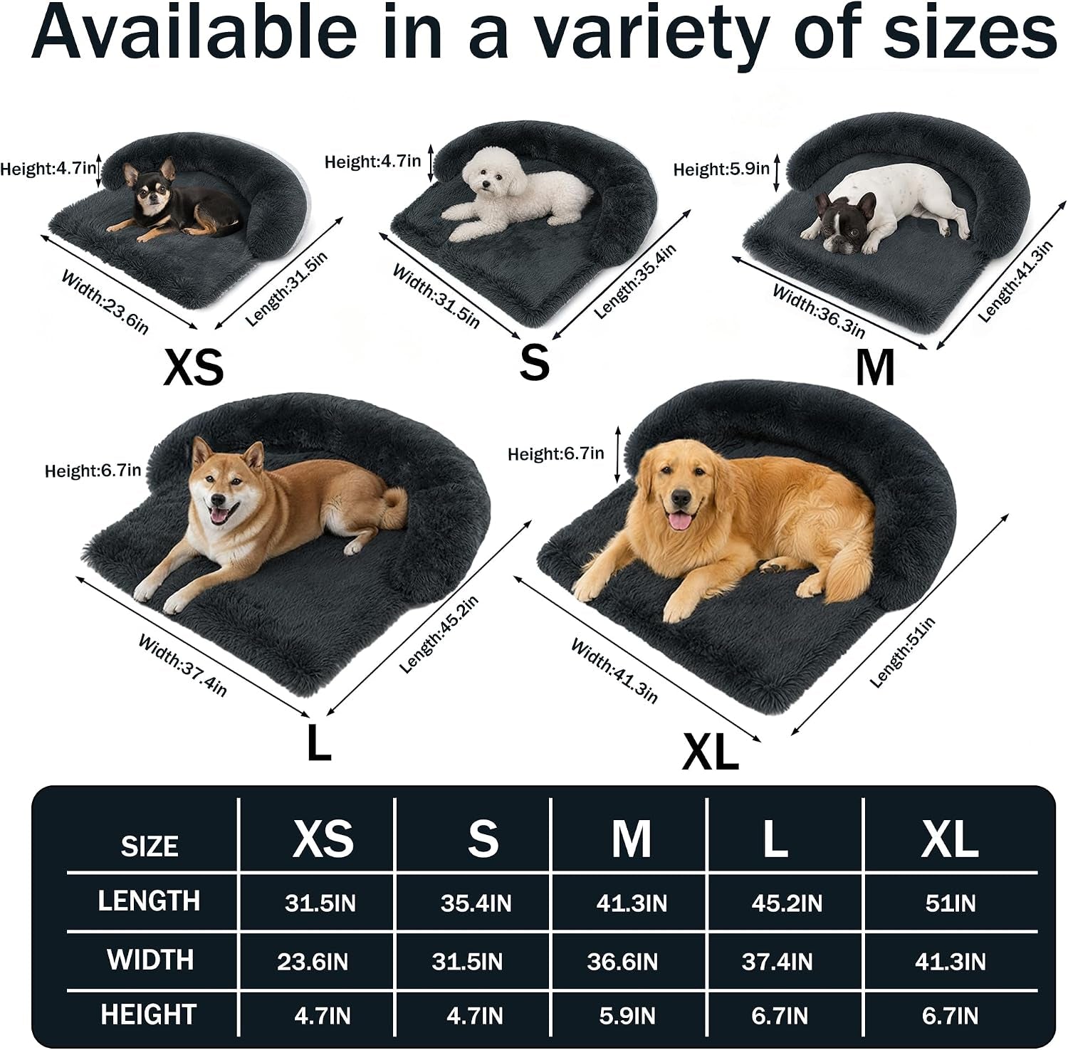 calming-dog-bed-for-couch-thickened-plush-dog-mat-with-raised-bolster-washable-pet-sofa-bed-furniture-protector-non-slip-dog-couch-cover-for-small-medium-large-dogs-cats-dark-gray-x-small