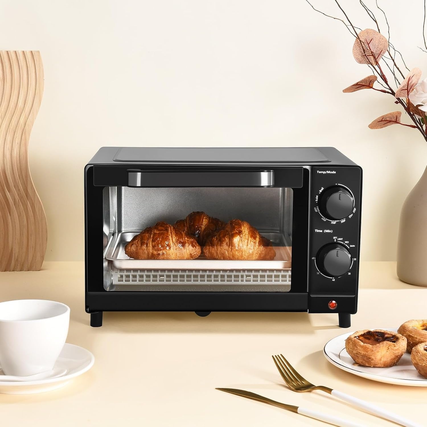 4-slice-toaster-oven-with-3-setting-baking-rack-and-pan-black-new