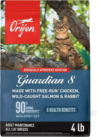 ORIJEN Guardian 8 Grain Free WHOLEPREY Dry Cat Food 4Lb. Bag | 90% Animal Ingredients, Freeze Dried, Fresh or Raw Ingredients, Grain Free, Omega-3 Fatty Acids, Skin & Coat, Immune Support1