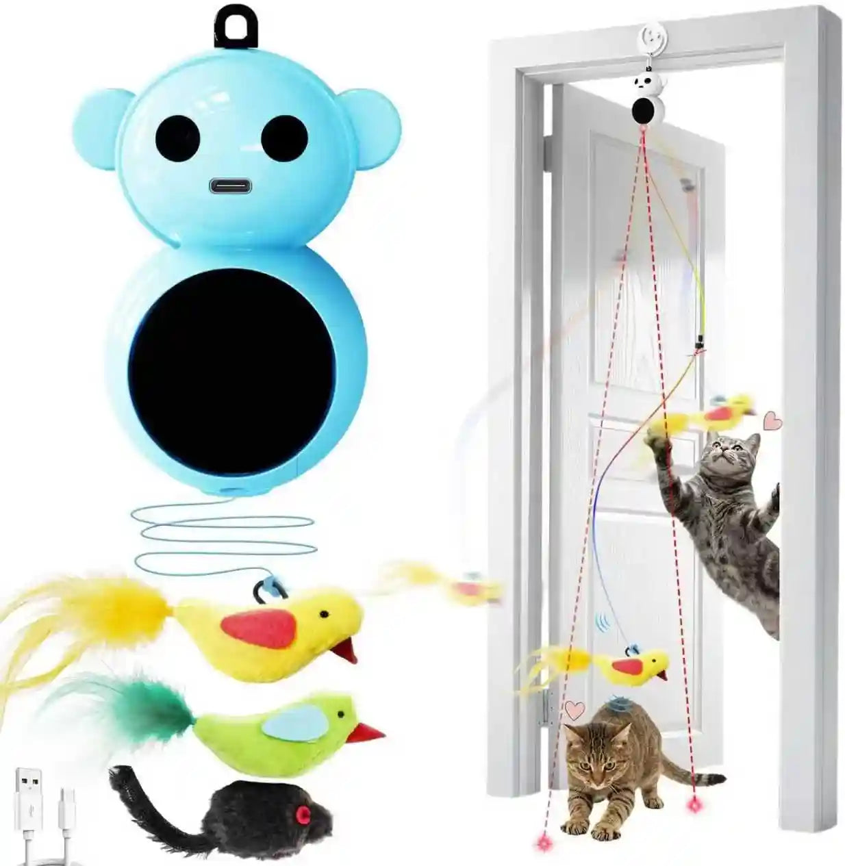 interactive-cat-toys-for-indoor-cats-automatic-laser-cat-toys-flying-bird-feather-cat-wand-toy-best-kitten-adult-cat-enrichment-stimulation-toy-hanging-electric-kitty-toys-for-bored-cats-beige