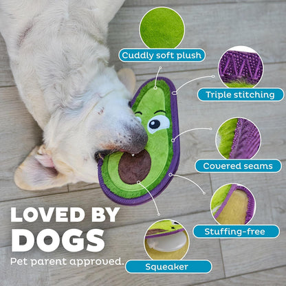 Outward Hound Tough Skinz Durable Squeaky Dog Toy with Two Tough Layers, Avocado, Green, Medium4