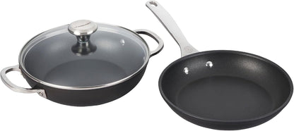 Le Creuset Toughened Non-Stick PRO Cookware Set, 3Pc. | 9.5” Fry Pan and 2.5 Qt. Braiser with Glass Lid1