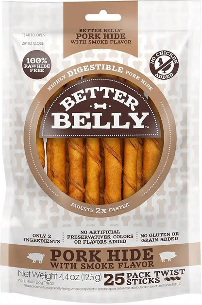 Better Belly Proteins with Real Lamb Twists, Digestible Rawhide for Dogs, 25 Count6