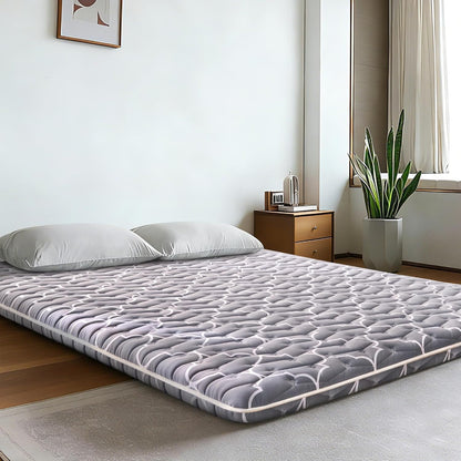 6Th Generation Japanese Floor Futon Mattress - Extra-Thick 9-Layer Modern Futon with 100% High-Density Foam, Portable Floor Mattress Sleeping Pad for Adults, Guest Room, Dormitory, Twin Size (39"X80")7