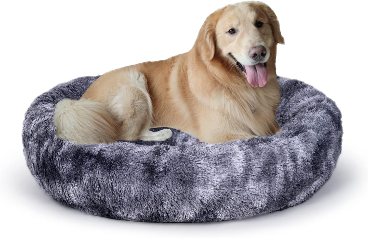 coohom-oval-calming-donut-cuddler-dog-bed-shag-faux-fur-cat-bed-washable-round-pillow-pet-bed30-36-43-for-medium-dogs-xl36x27x7-light-brown
