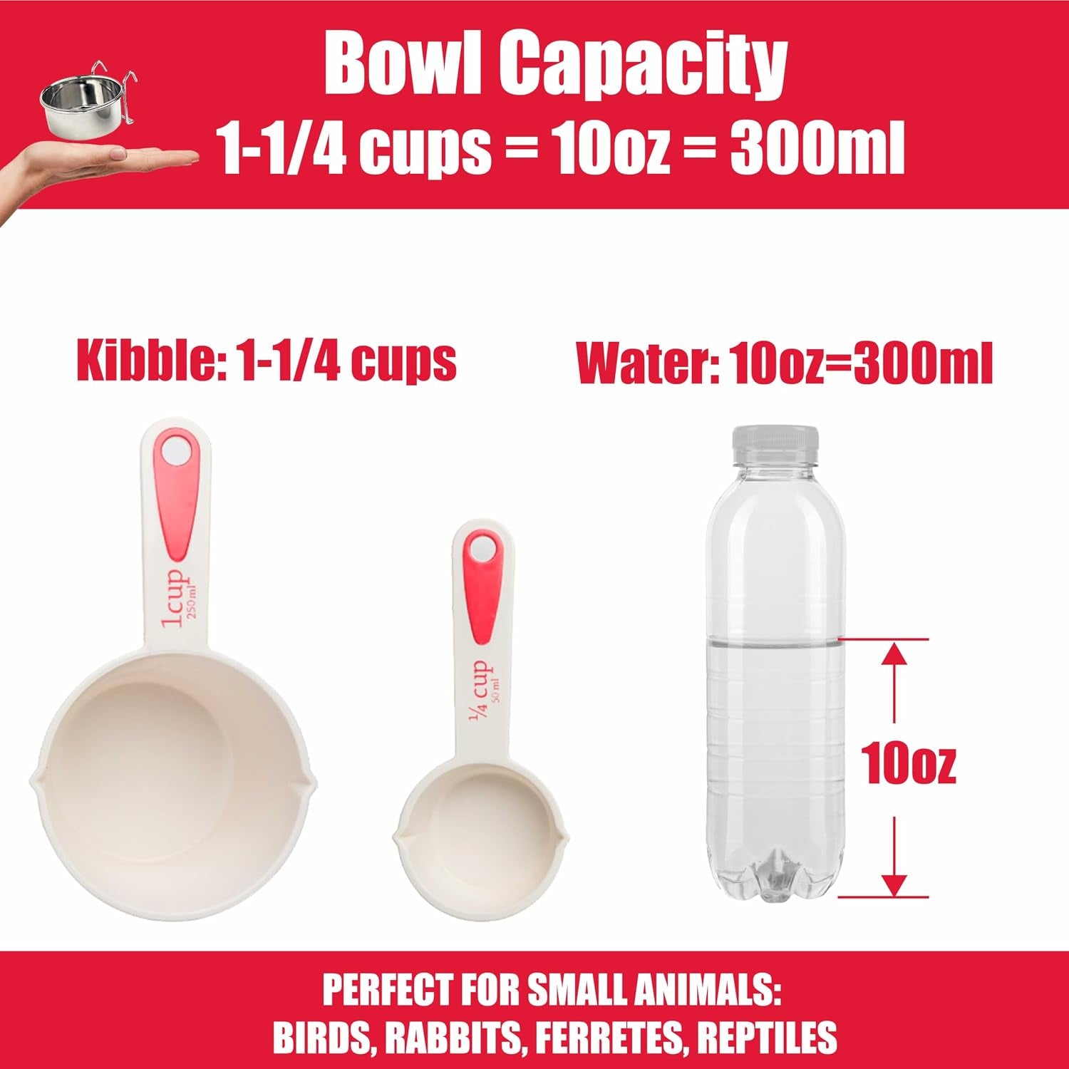spot-stainless-steel-mini-coop-cup-with-wire-hooks-10-oz-small-pet-food-water-bowl-rust-resistant-easy-to-clean-attaches-to-cages-for-birds-parrots-rabbits-ferrets-rats-small-pets