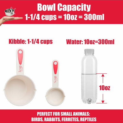 SPOT Stainless Steel Mini Coop Cup with Wire Hooks – 10 Oz Small Pet Food & Water Bowl, Rust-Resistant & Easy to Clean, Attaches to Cages for Birds, Parrots, Rabbits, Ferrets, Rats & Small Pets3