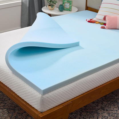Memory Foam Mattress Topper, Twin XL Size - 2 Inch Gel Infused Memory Foam - Plush Feel - Cooling and Pressure Relieving - Certipur Certified - Dorm Room Essentials1