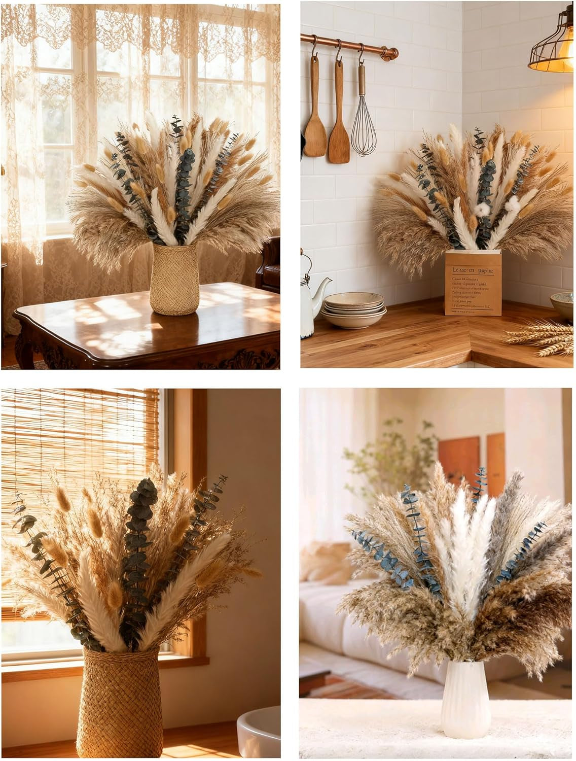 120-pcs-dried-pampas-grass-dried-flowers-reed-grass-bouquet-for-bohemian-flowers-home-table-wedding-decoration-rustic-farmhour-light-brown