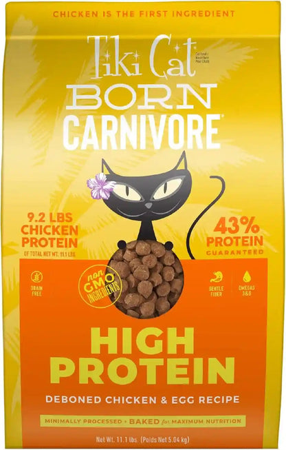 Tiki Cat Born Carnivore High Protein Dry Cat Food, Deboned Chicken & Egg, 2.8 Lbs. Bag12