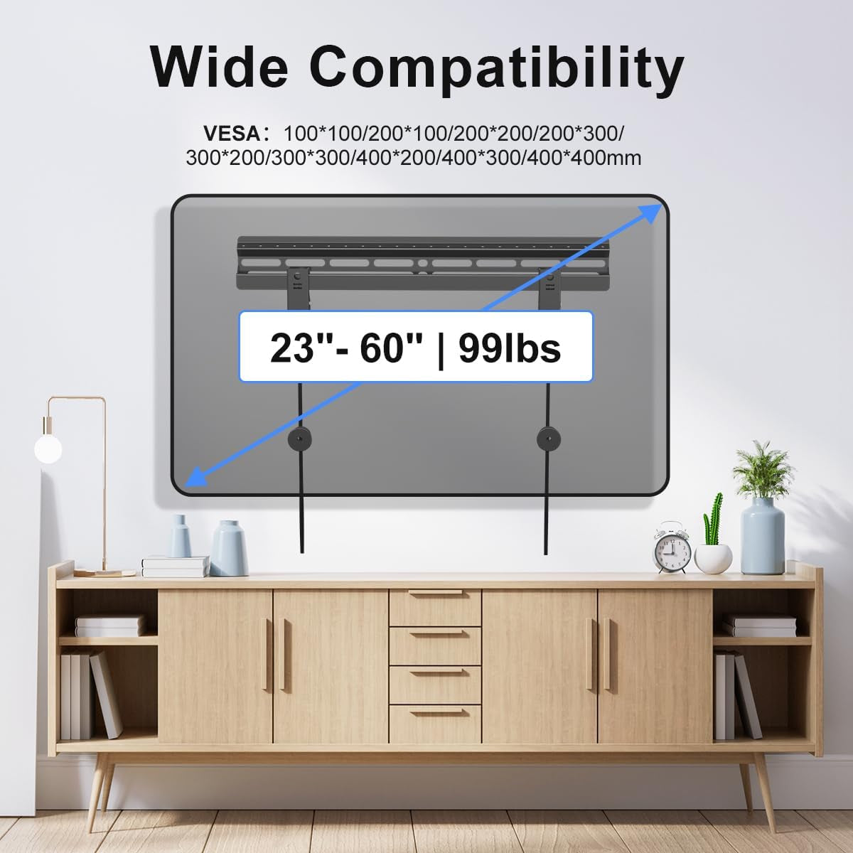 studless-tv-wall-mount-for-most-23-60-inch-tvs-up-to-99-lbs-low-profile-no-drill-tv-mount-drywall-bracket-with-max-vesa-400x400mm-no-stud-no-drill-easy-install-mf8