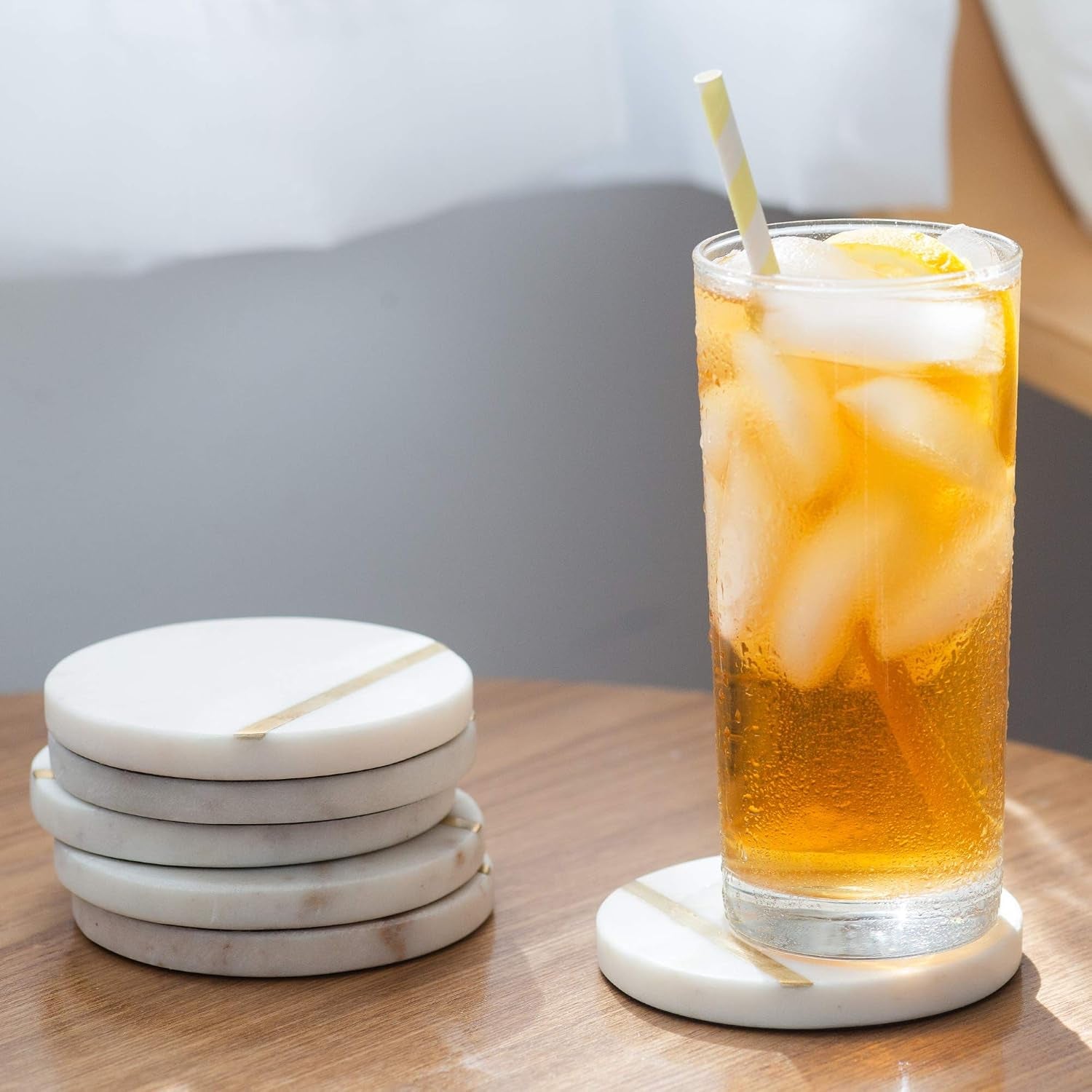 marble-coasters-with-gold-brass-inlay-white-set-of-6-real-natural-semi-absorbent-stone-modern-luxury-decor-for-coffee-table-office-desk-or-bar-cart
