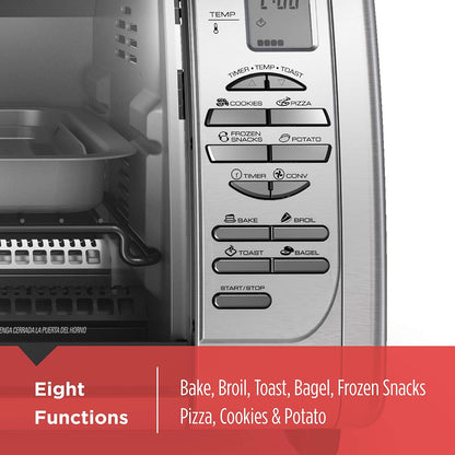 Black+Decker Countertop Convection Toaster Oven, 8 One-Touch Cooking Functions, Stainless Steel6