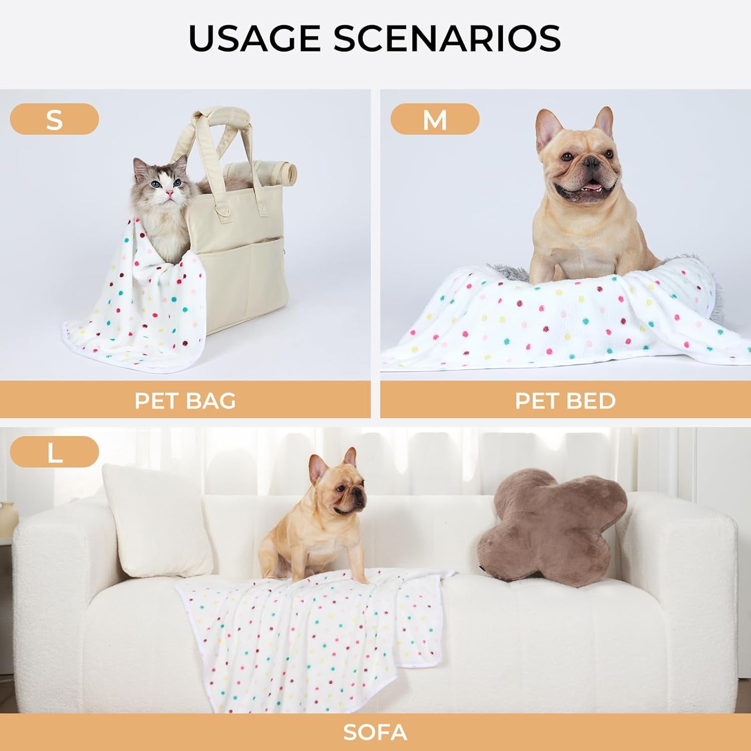 1-pack-3-blankets-super-soft-cute-dot-pattern-pet-blanket-flannel-throw-for-dog-puppy-cat-beige-brown-pink-small