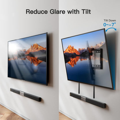 Tilt TV Wall Mount Bracket Low Profile for Most 37-90 Inch LED LCD OLED Plasma Flat Curved Tvs, Large Tilting Mount Fits 16"-24" Wood Studs Max VESA 600X400Mm Holds up to 132Lbs5