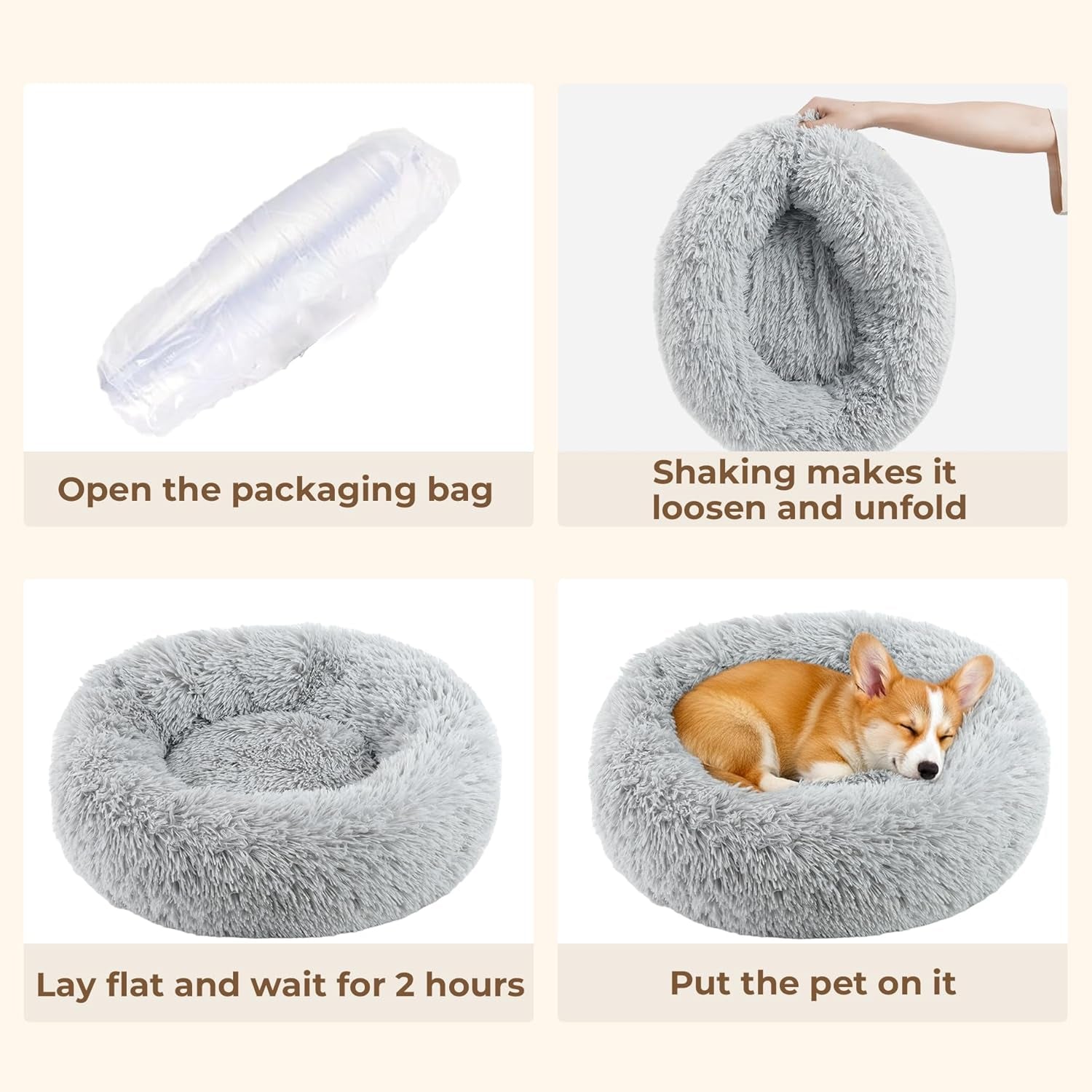 calming-donut-dog-and-cat-bed-for-indoor-cats-anti-anxiety-round-fluffy-soft-washable-small-pet-bed-for-puppy-and-kitten-warming-comfortable-luxury-anti-slip-waterproof-mute-base-20in-gray