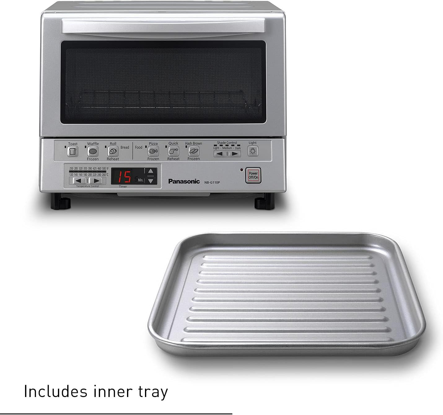 panasonic-flashxpress-toaster-oven-countertop-4-slice-small-toaster-oven-compact-size-with-double-infrared-heating-6-auto-cook-options-and-precise-temperature-control-1300w-nb-g110p-silver