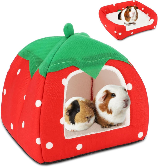 BWOGUE Guinea Pig Bed Hideout, Washable Hamster Cave for Small Animals | Removable Cushion for Cleaning, Warm Fleece Nest, Washable Bed, 10.23 X 10.23 X 11 In, Dwarf Rabbits Hedgehogs17
