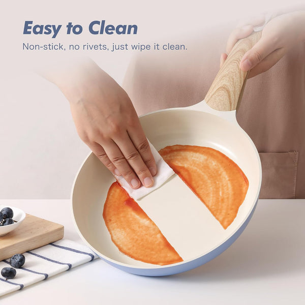 Ceramic Pots and Pans Set Nonstick, Kitchen Cookware Sets, 14-Piece Induction Cookware, Non-Toxic Healthy Non Stick Cooking Set, with Frying Pans Set, PFAS PTFE PFOA PFOS Free4