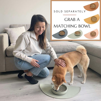 Should We Go? Waterproof Silicone Dog Food Mat – Large Size Non-Slip Pet Bowl Mat, Raised Edge Design, Easy-To-Clean Pet Food Placemat for Dog & Cat Bowls, 28" across X 14" Deep - Ocean Blue6