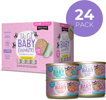 Tiki Cat Baby Whole Foods Wet Cat Food for Kittens Mega Pack, 2.4 Oz. Cans (24 Count)2