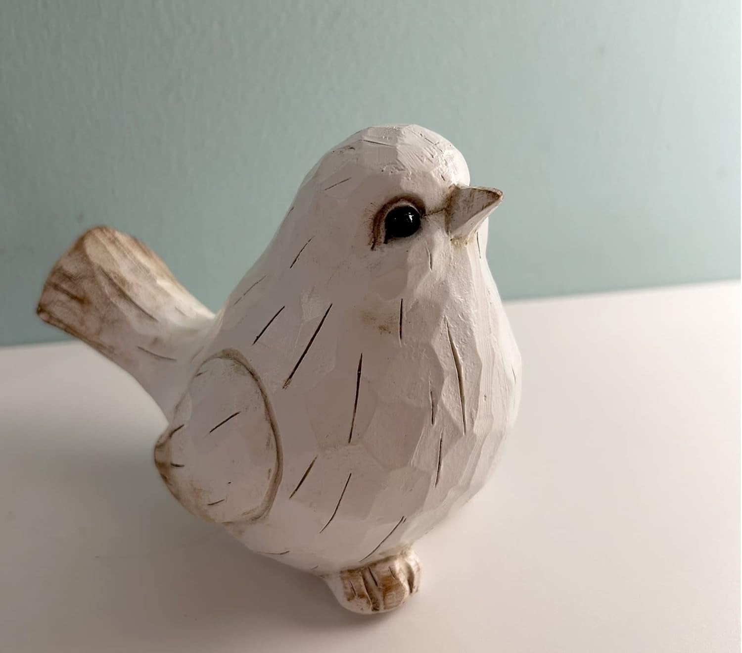 new-white-modern-farmhouse-bird-figurine-bird-statue-sculpture-carved-rustic-distressed-animal-bird-ornaments-home-decor-accents-collectible-bird-figurine-spring
