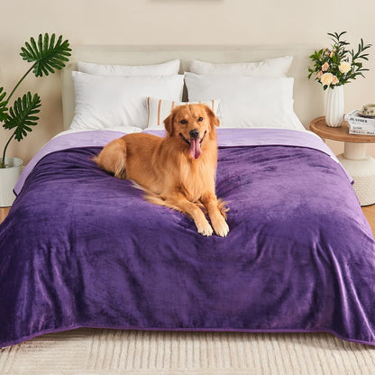 Waterproof Blanket 60"X80" for Adults, Reversible Waterproof Bed Cover for Dogs Cats Pets, Soft Leakproof Blanket for Bed Couch Sofa Furniture Protector, Dusty Pink/Off White12