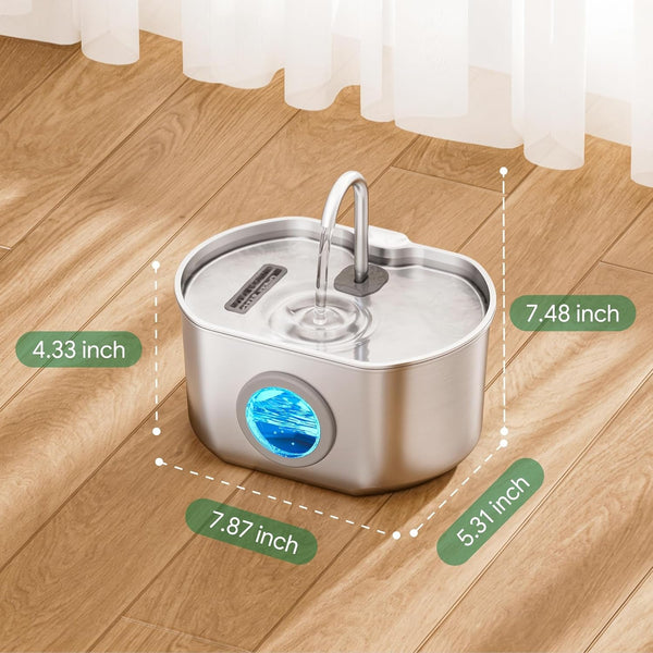 Cat Water Fountain Stainless Steel: 74Oz/2.2L Cat Fountain for Drinking | Pet Water Fountain inside - Automatic Dog Watering Dispenser Bowl - Pet Feeding & Watering Supplies8