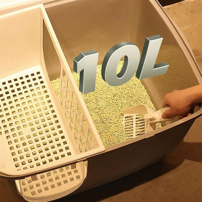 Dog Potty Training Toilet ﻿ Cat Litter Tray with Corridor Semi Enclosed Box Large Creative Household Outdoor Pet Toilet Supplies Gray9