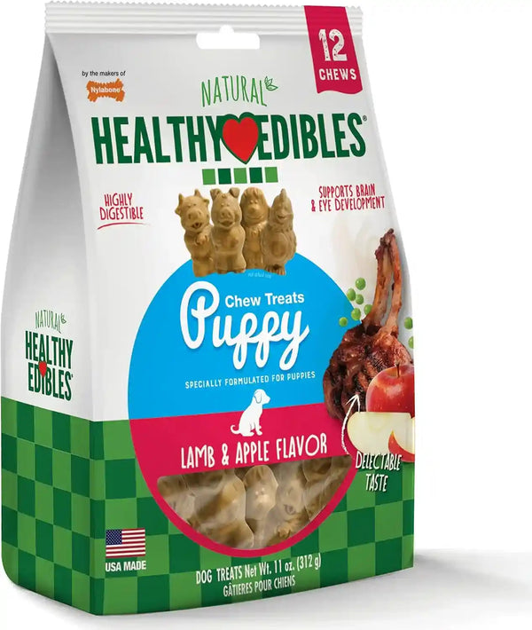 Nylabone Healthy Edibles Puppy Dog Treats, Lamb & Apple Flavor, 12 Count | Natural Puppy Treats, USA Made, Highly Digestible, Vet Recommended, Small Dog Treats for Puppies up to 25 Lbs7