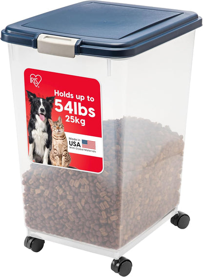 IRIS USA Dog Food Storage Container, Airtight, 30 Lb Capacity, Wheels | Airtight Seal Keeps Kibble, Bird Seed, and Pet Food Fresh While Wheels Provide Easy Mobility around the Home.10