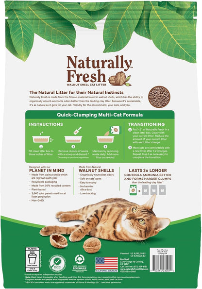 Naturally Fresh Cat Litter Made from Walnut Shells, Quick-Clumping, Unscented, Upcycled, Easy Scooping, Sustainable, 30 Lbs5
