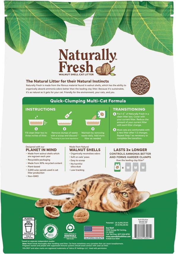 Naturally Fresh Cat Litter Made from Walnut Shells, Quick-Clumping, Unscented, Upcycled, Easy Scooping, Sustainable, 30 Lbs5