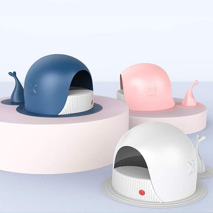 Dog Potty Training Toilet ﻿ Fully Enclosed Large Whale Litter Box, Creative Cute Cat Toilet Supplies Capacity, Easy to Clean and Durable Pan (Blue)(Blue)3