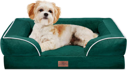 Comfort Expression Orthopedic Dog Bed for Extra Large Dogs with Bolster | Waterproof Dog Couch Bed with Washable Cover & Non-Slip Bottom, Supportive Egg Crate Foam XL Pet Bed, 42X30 Inch75