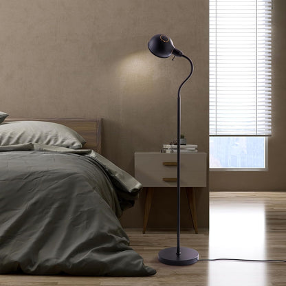 Adjustable Floor Lamp with Flexible Gooseneck and Rotatable Shade, E26 Socket, 10-Inch Base - Ideal for Reading, Bedside, Living Room, Brushed Nickel7
